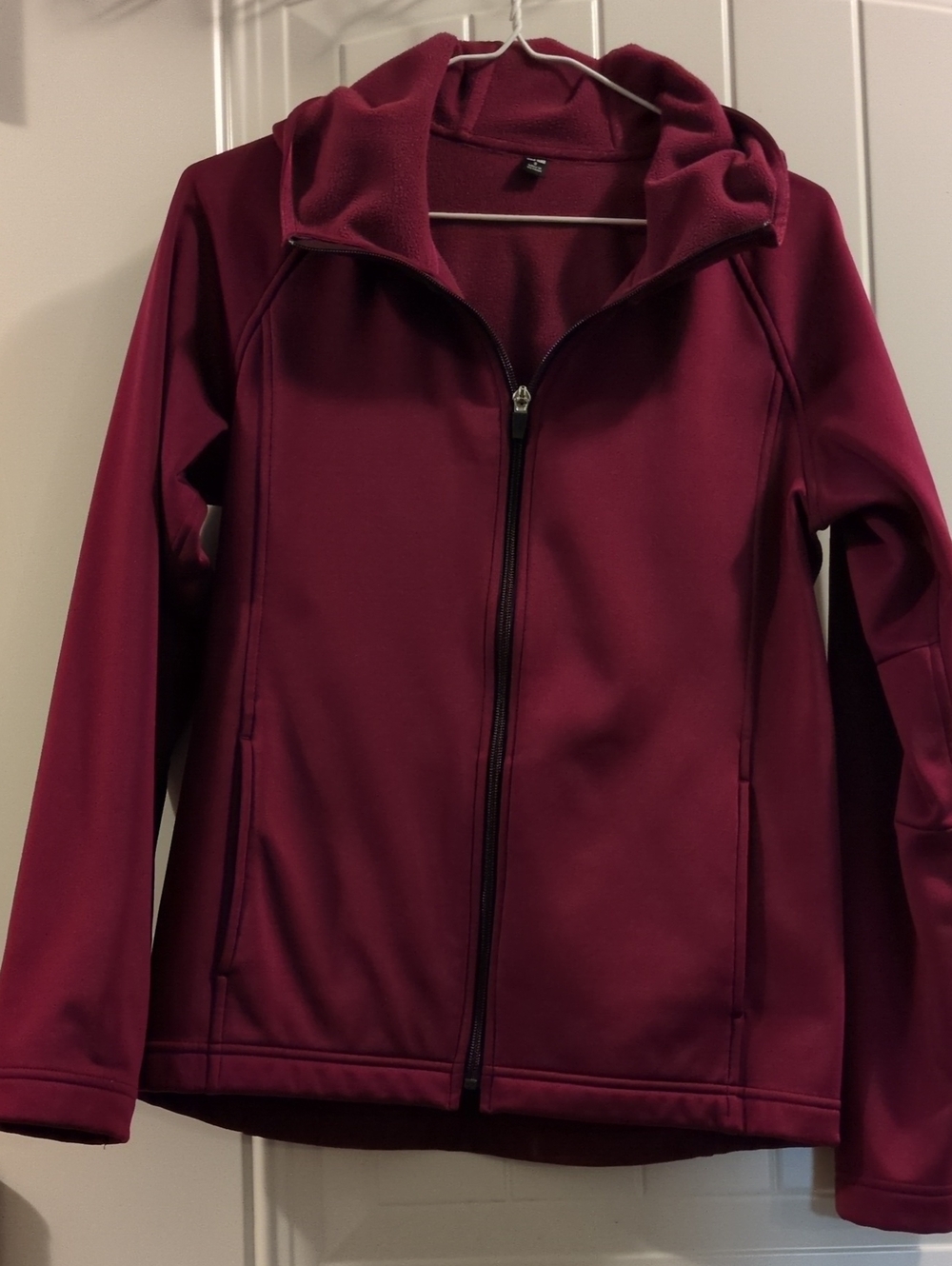 Uniqlo Women's Wine Zip-Up Hooded Utility Jacket